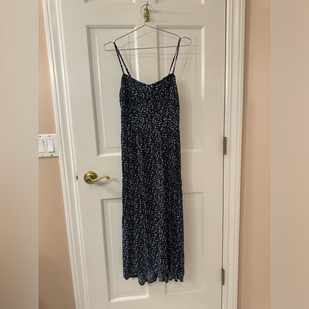 Midi Navy Floral Dress